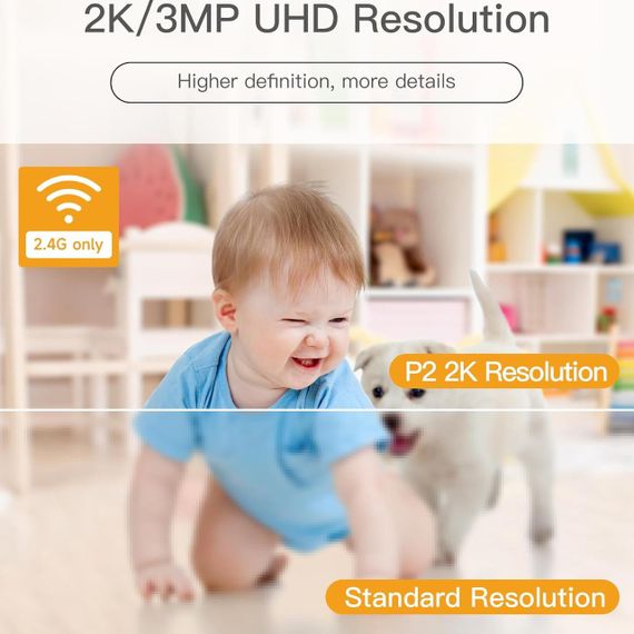 Камера видеонаблюдения с обзором 360° 2K и приложением для телефона, внутренняя камера б | Зображення 3
