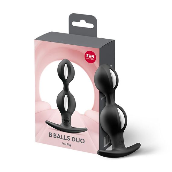 Анальные шарики Fun Factory B BALLS DUO Purple, эффект вибрации, диаметр 3,2 и 3,6 см, Черный | Зображення 2