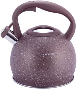 Чайник Kamille Whistling Kettle 3л з нержавіючої сталі зі свистком (коричневий граніт)