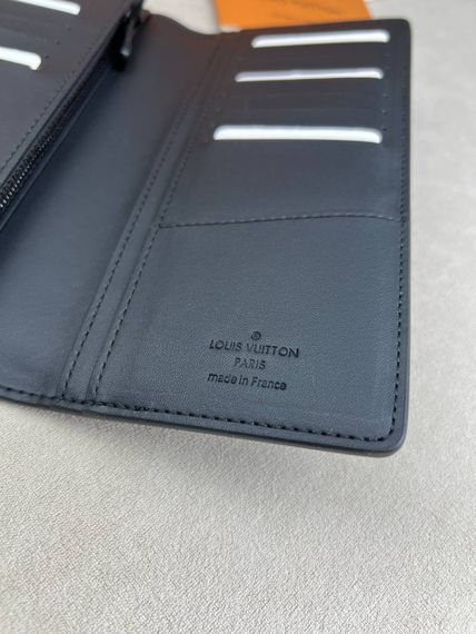 Гаманець чорний Louis Vuitton Brazza Aerogram Black k422 | Зображення 5