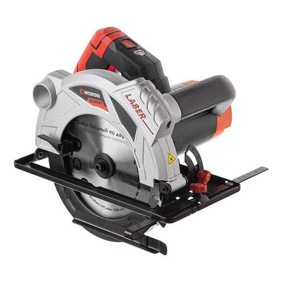 Пила дискова 1500 Вт, 5800об/хв, кут 90-45, глибина розпилювання 65-43 мм, диск 190 мм*20 мм, 24 зуби, лазер1