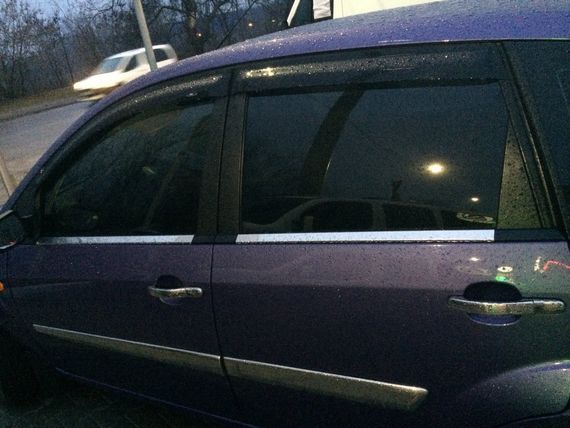 Зовнішня окантовка стекол (4 шт, нерж) Carmos - Турецька сталь для Ford Fiesta 2002-2008 рр | Зображення 1