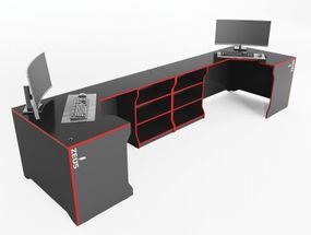 Стол геймерский ZEUS Revolver-3 черныйкрасный