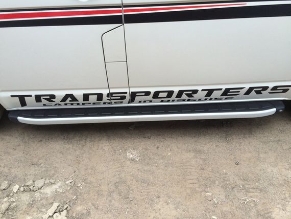 Боковые пороги Fullmond (2 шт, алюм) Длинная база для Volkswagen T4 Transporter