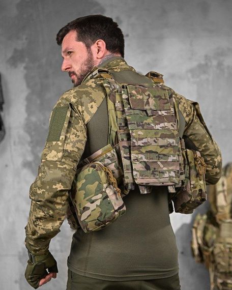 Плитоноска Artex с напашником системой быстрого сброса и 7 подсумками НП4876 | Зображення 3