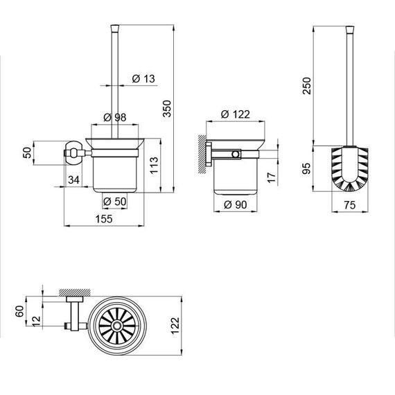 Ёршик подвесной Qtap Liberty QTLIBCRM1157 Chrome | Зображення 1