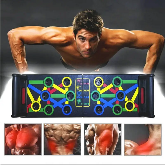 Дошка для віджимань FOLDABLE PUSH UP BOARD, Універсальний тренажер для м'язів 4в1   знижка