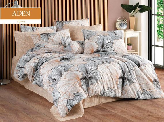 Постільна білизна EVA Ranforce 200 х 220 см. Aden Bronz