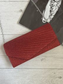 Жіноча сумка прямокутна блискуча, конверт-клатч 20*10*5см Червоний (3340)