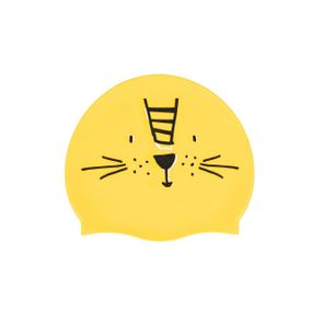 Шапочка для плавання силіконова жовта з принтом лева - ОДИН