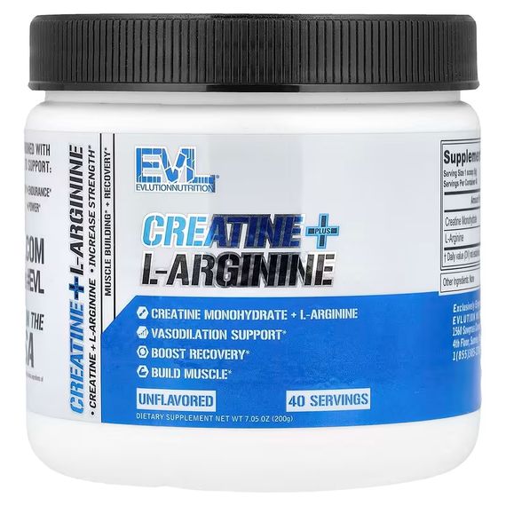 Креатин с аргинином EVLution Nutrition Creatine + L-Arginine 200 г, Unflavored