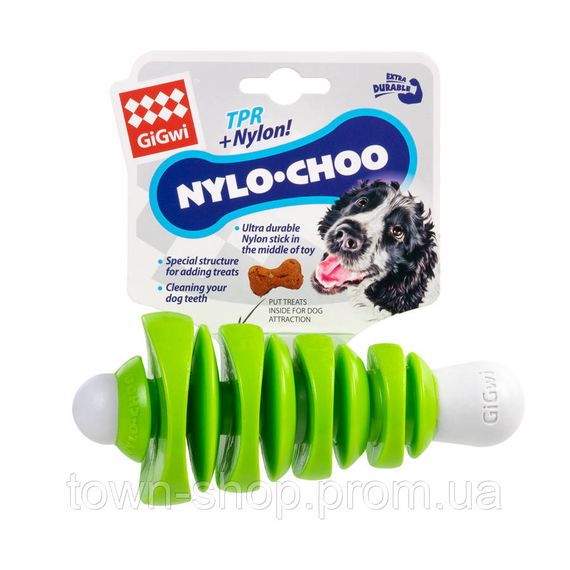Игрушка для собак Кость Стикбон GiGwi Nylo-choo, нейлон, резина, 15 см | Зображення 1