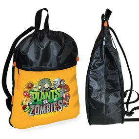 Рюкзак-мешок для обуви,спортивной формы Растения Против Зомби детская сумка для сменки с расширителем (01368)