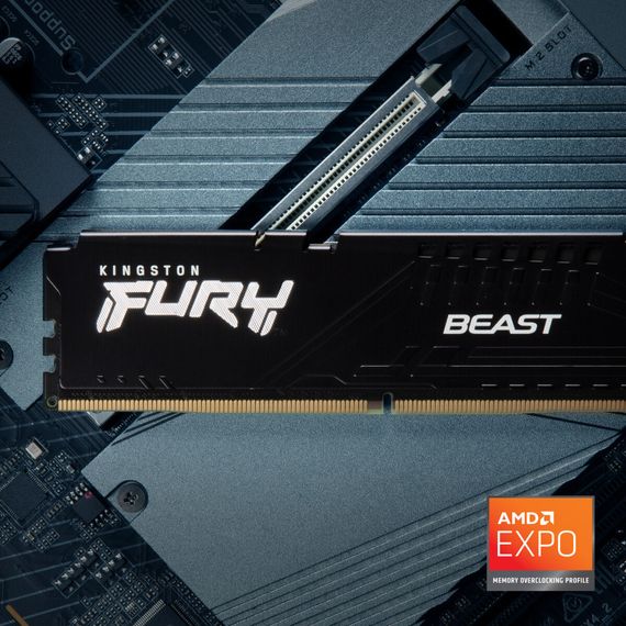 Модуль пам'яті для комп'ютера DDR5 16GB (2x8GB) 6000 MHz Beast Kingston Fury (ex.HyperX) (KF560C36BBEK2-16) | Зображення 6