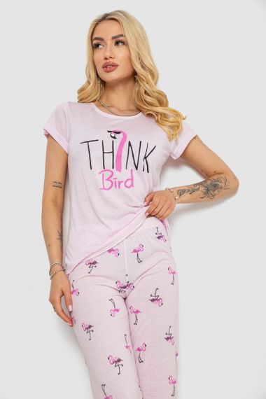 Пижама женская с принтом  -уценка, цвет розовый, 243R7097-U | Зображення 1