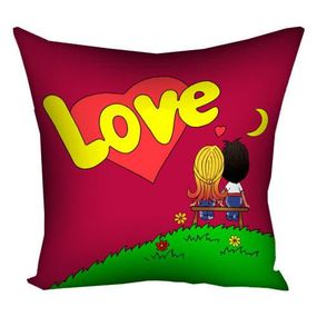 Подушка габардинова з принтом Love is (червона) 40x40 см (4P_17LV004)