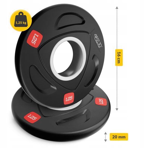 Диск олімпійський 4FIZJO 2 x 1.25 кг 51 мм металевий, прогумований Black (P-5905973401258) | Зображення 7