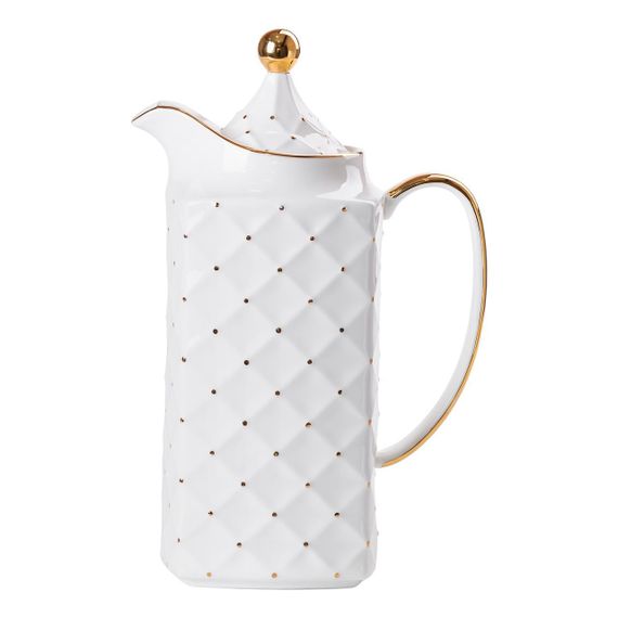 Чайный сервиз на 6 персон, с заварочным чайником, белый. | Зображення 1