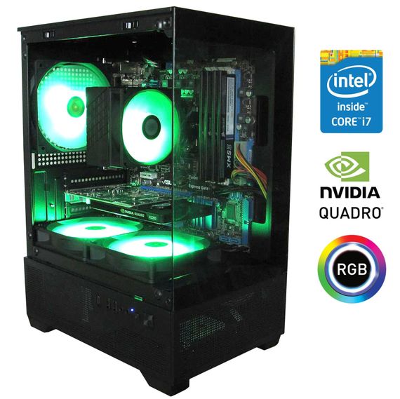 Ігровий ПК Aura Elite Pro Tower / Intel Core i7-860 (4 (8) ядра по 2.8 - 3.47 GHz) / 16 GB DDR3 / 120 GB SSD + 1000 GB HDD / nVidia Quadro K2200, 4 GB GDDR5, 128-bit / Win 10 Pro б/в