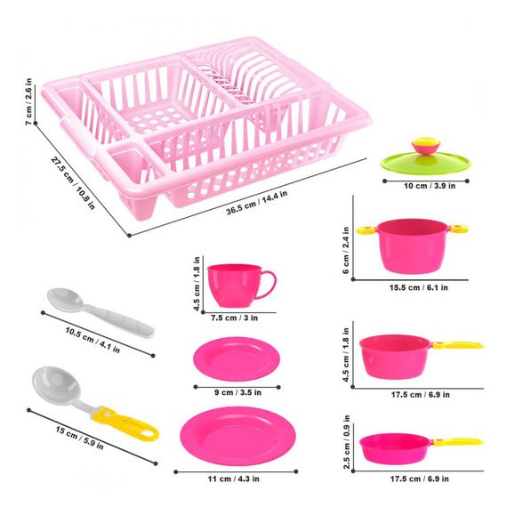 Детский набор "Кухонный набор №5" ТехноК 3282TXK с подставкой для сушки | Зображення 1