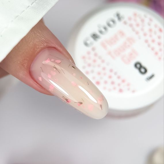 Гель для нарощення нігтів Crooz Flora Touch Gel 08 (з сухоцвітами) 15мл
