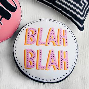 Подушка пуфік кругла Blah Blah 35 см (PP_JOY004)