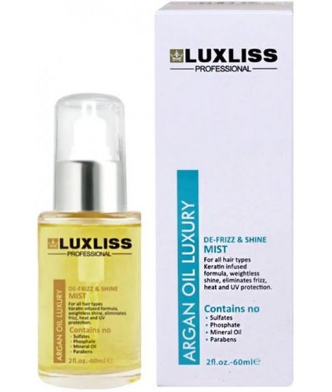 Аргановий спрей - термозахист Luxliss Argan oil luxury Shine Mist (60 ml)