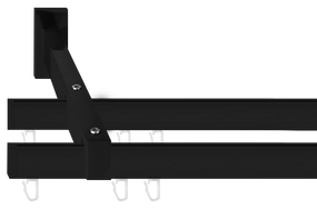 Карниз Скарлайн дворядний у зборі Заглушка Чорний 100см.