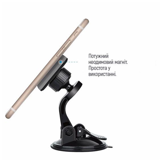 Універсальний автотримач ColorWay Dashboard-1 (360 rotation) magnetic Gray (CW-CHM06-GR) | Зображення 4