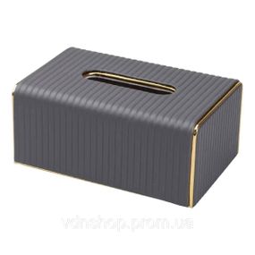 Серветниця з еко шкіри 21.5х13х9 см органайзер для кафе і ресторанів Сірий HP-3-203G