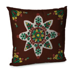 Подушка диванная с бархата Квіткова зірка 45x45 см (45BP_TR004)