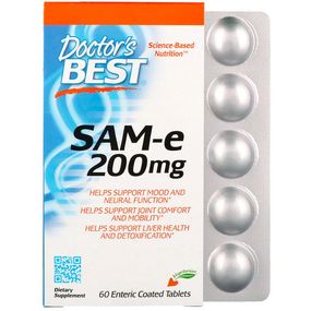 Метіонін Doctor's Best SAM-E (S-Adenosyl-L-Methionine) 200 mg 60 Tabs DRB-00206