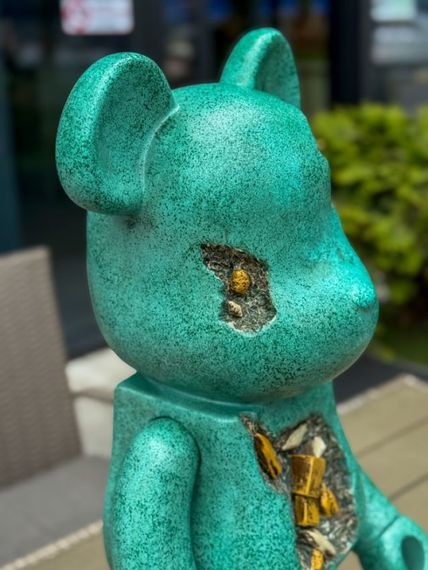 Статуетка Bearbrick дизайнерська фігурка для інтер'єру ведмідь Беарбрик 70 см зелений mb006 | Зображення 5