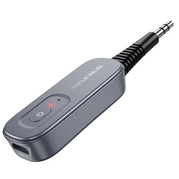 Bluetooth AUX аудио ресивер/трансмиттер BOROFONE BC51 Clear way Metal gray | Зображення 1