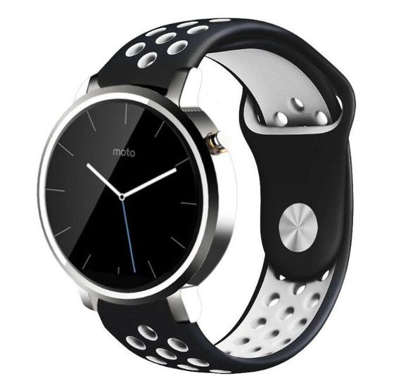 Спортивний ремінець Primo Perfor Sport для годинника Motorola Moto 360 2nd gen (42 mm ) - Black&White