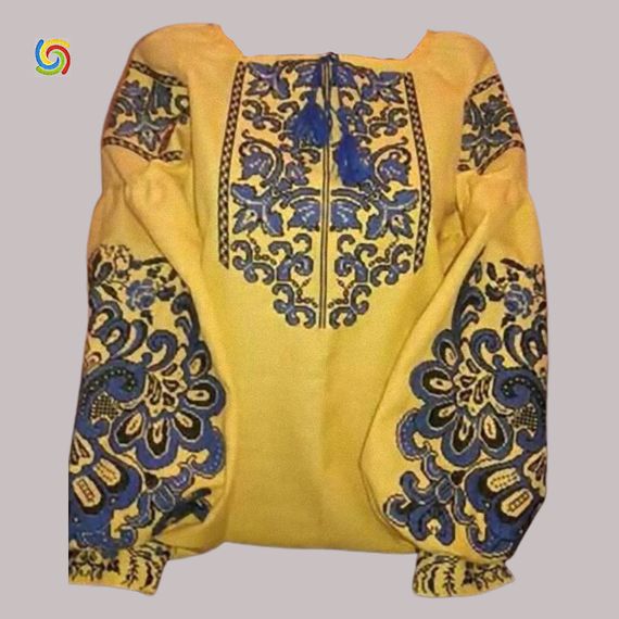 Рубашка Украинская вышиванка 777298309 цвет жёлтый размер XL/XXL