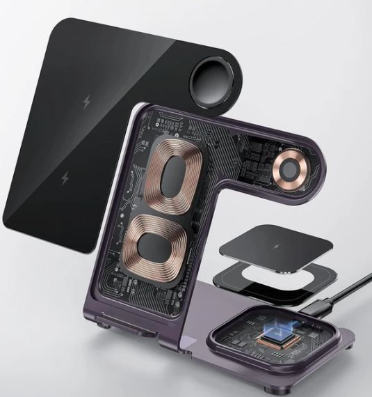 Беспроводная зарядная станция 3 в 1 Intoval Y9 для iPhone/Watch 10W | Зображення 5