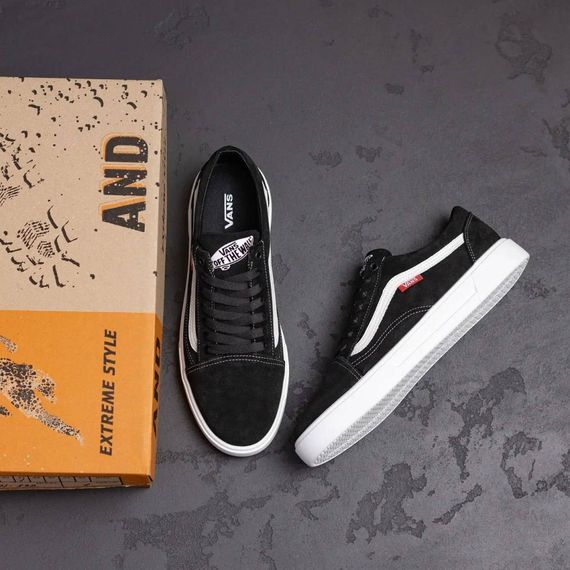 Демісезонні шкіряні (замш)  кеди Vans чорні | Зображення 1