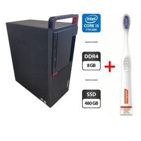 Комп'ютер Lenovo ThinkCentre M910T Tower / Intel Core i5-7500 (4 ядра по 3.4 - 3.8 GHz) / 8 GB DDR4 / 480 GB SSD / Intel HD Graphics 630 / Wi-Fi / DVD-ROM б/в + Подарунок Розумна інтерактивна зубна щітка Colgate Connect M1