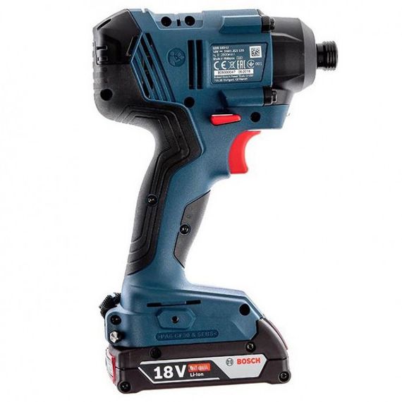 Шуруповерт ударный Bosch GDR 180-Li, 2х18 В, 160 Нм, 1/4', 1.1кг, кейс (0.601.9G5.123) | Зображення 1