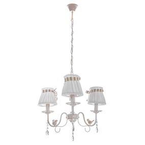 Люстра подвесная прованс с абажуром E14 40W WH (BKL-660S/3)