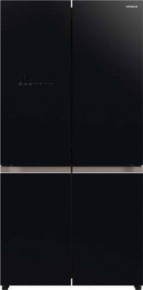 Холодильник с нижн. мороз. HITACHI R-WB720VUC0GBK, 184х72х90см, 4 дв., Х- 372л, М- 196л, A+, NF, Инвертор,Вакуум,Черный (стекло) (R-WB720VUC0GBK)