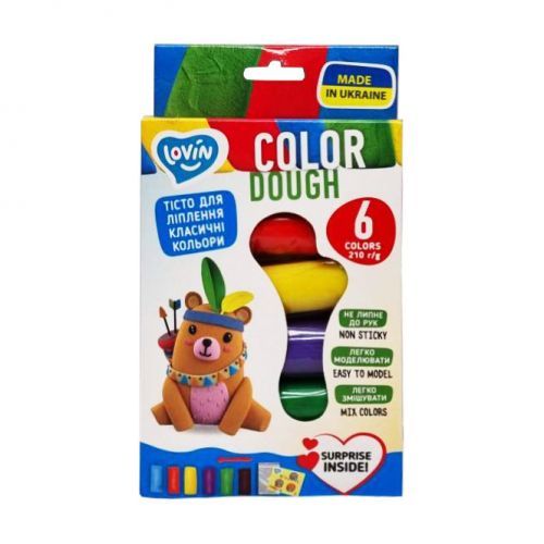 Набір для ліплення з тістом "Lovin Color Dough", 6 кольорів | Зображення 1