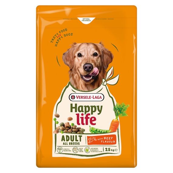 Сухий корм для собак з яловичиною Happy Life Adult with Beef flavouring 2.5 кг