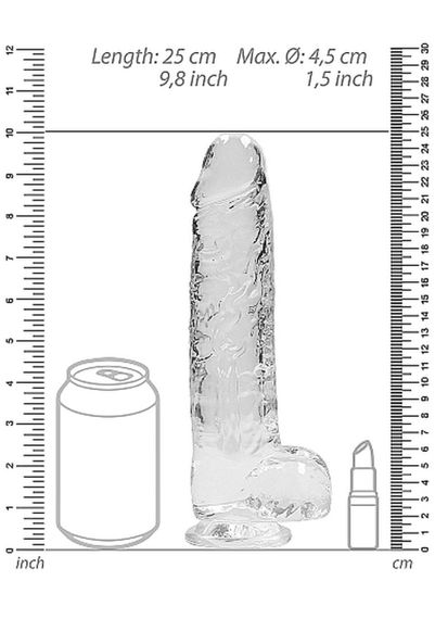 Фалоімітатор Realistic Dildo with Balls Transparent 9/23 см Sex Aura | Зображення 3
