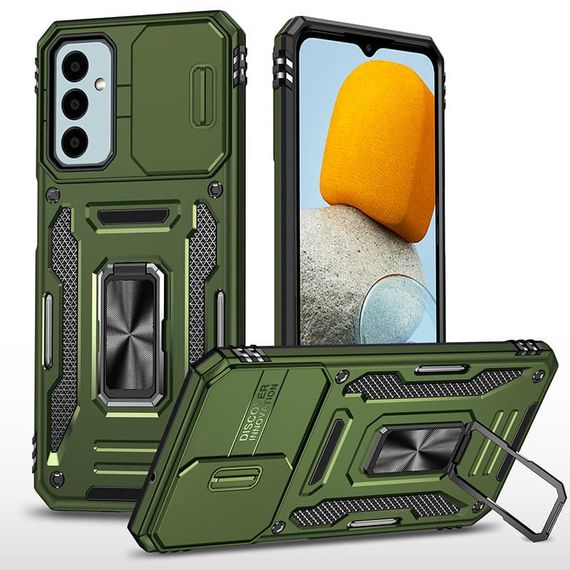 Ударопрочный чехол Camshield Army Ring для Samsung Galaxy A14 4G/5G Оливковый / Army Green