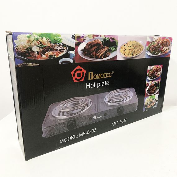 Плита домашняя Domotec MS-5802 | Комфорка электрическая | IX-990 Электроплита двойная | Зображення 8