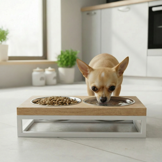 Миски на подставке для маленьких собак и котов Hollky Base XS (2 × 0,25 л) BXS-28145-WHNT | Зображення 3