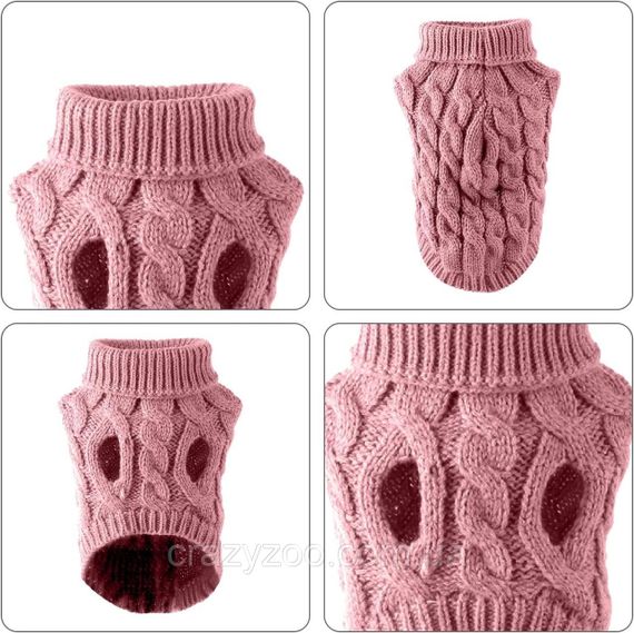 Светр для собак та котів EcoToys Pink M рожевий A: 25 см B: 36 см C: 27 см 6976 | Зображення 3