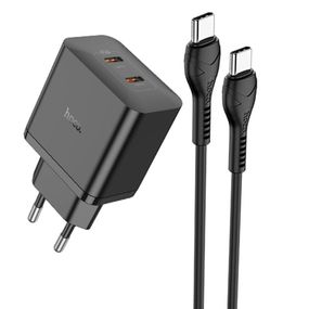 МЗП Hoco N35 Streamer PD45W (2USB-C) + кабель Type-C to Type-C Black